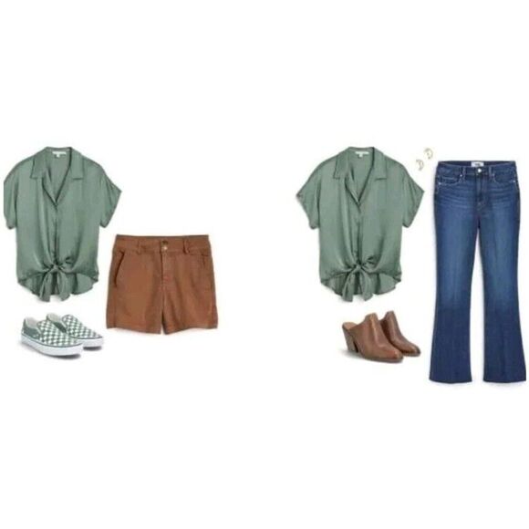 Threads 4 Thought Women's Sheena Sateen Button-Up Shirt Green XXL NWT - Picture 7 of 7